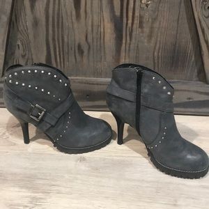 Spiked heeled booties